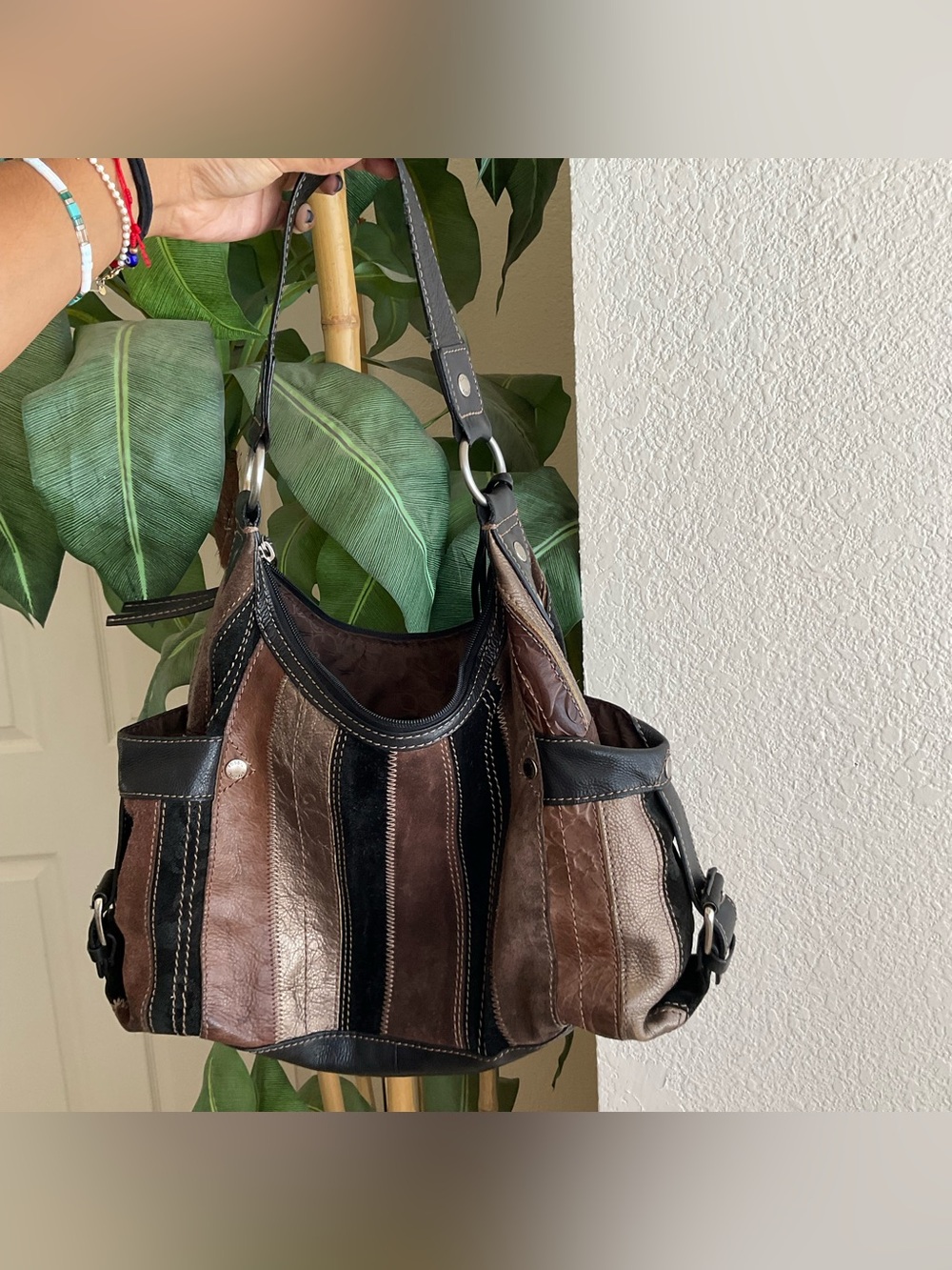 Vintage Fossil Brown leather shoulder bag